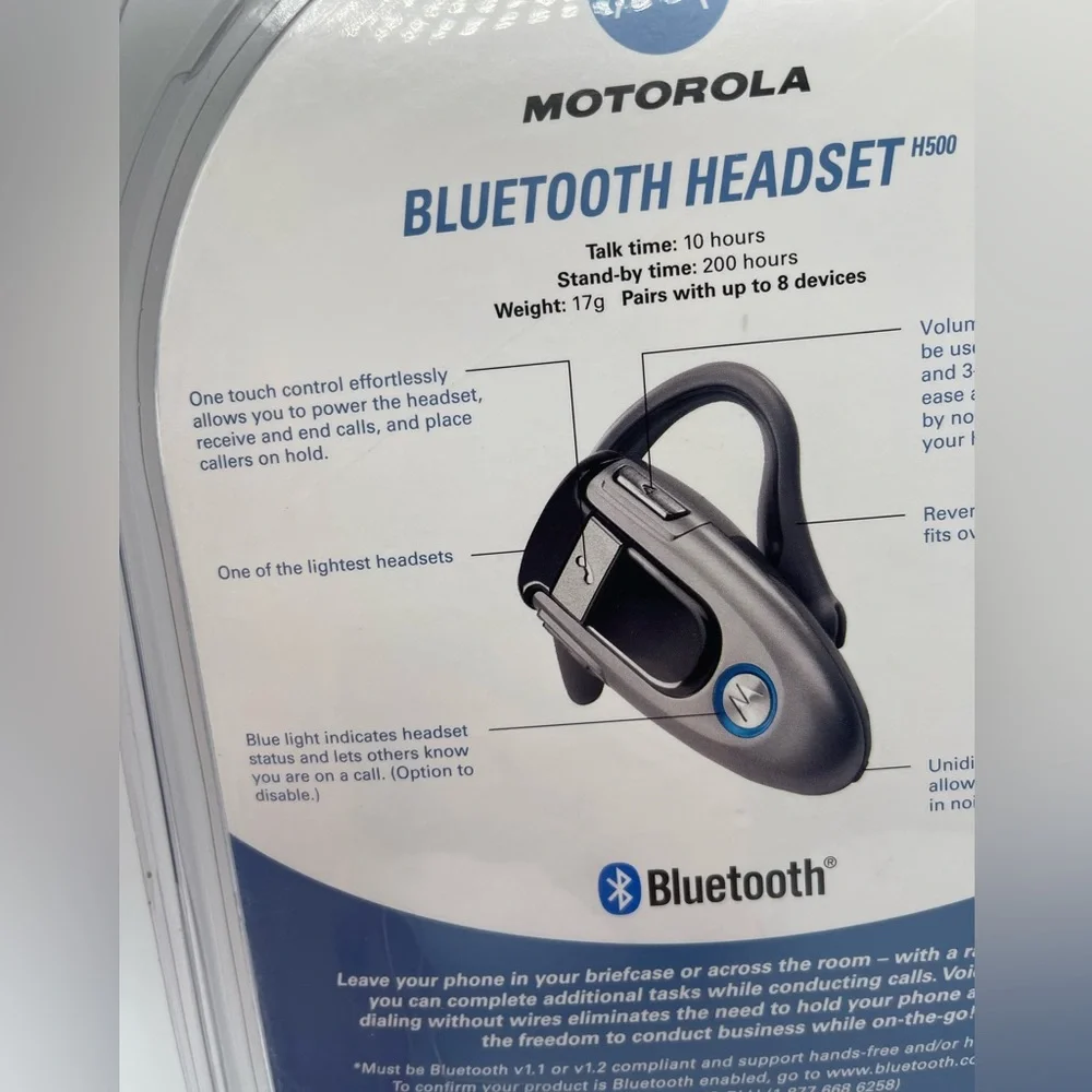 Motorola H500 Bluetooth Wireless Headset - Maroon Red (89243H) *FACTORY SEALED*🔥